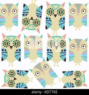 Hibou abstrait nature fantaisie motif enfants. Il se trouve dans le menu nuance, illustration vectorielle Illustration de Vecteur