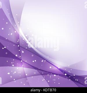 Purple christmas résumé fond avec des lignes courbes et la neige Illustration de Vecteur