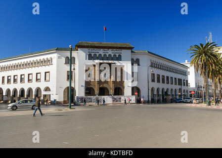 Rabat, Maroc - Jan 17, 2017 : poste principale Bureau de télégraphe et de téléphone Banque D'Images