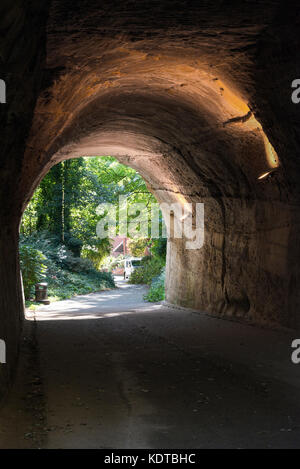 Le Tunnel du parc, Nottingham vu de niveau de la route. Banque D'Images