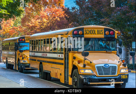 Le transport scolaire dans le centre-ville d'Atlanta, Géorgie. (Usa) Banque D'Images