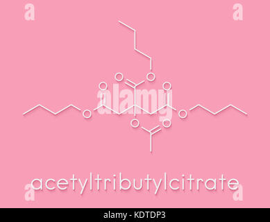 Acétyl tributyl citrate (ATBC) plastifiant biodégradables. molécule alternative à Phthalate Plasticizers. formule topologique. Banque D'Images