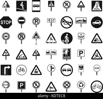 Chante la route, le style simple icon set Illustration de Vecteur