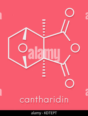 Cantharidin blister beetle molécule sécrétée par poison. méloés, Spanish Fly, soldat de coléoptères, etc. formule topologique. Banque D'Images