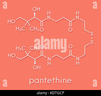 Pantethine (dimère de la vitamine B5). molécule utilisée dans les suppléments alimentaires. formule topologique. Banque D'Images