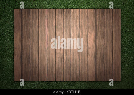 Bois avec fond d'herbe verte. Vous pouvez utiliser cette image pour votre conception Banque D'Images