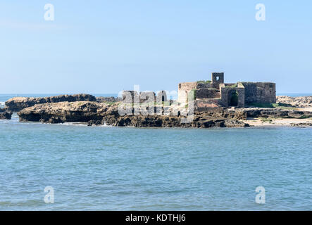 Ruines sur les petits États insulaires à Essaouira, Maroc Banque D'Images