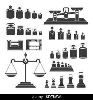 Instruments de pondération - vecteur moderne ensemble d'objets isolés Illustration de Vecteur