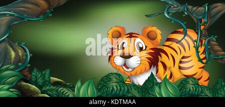 Tigre sauvage dans la forêt illustration Illustration de Vecteur