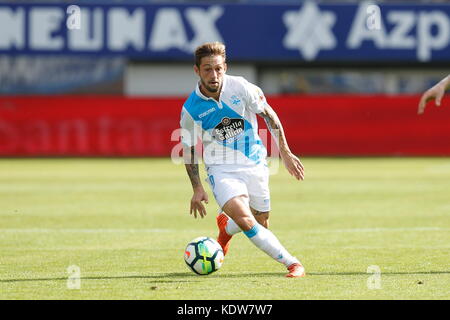 Eibar, Espagne. 15 octobre 2017. Fede Cartabia (Deportivo) Football/Football : Espagnol 'Liga Santander' match entre SD Eibar 0-0 RC Deportivo à l'Estadio Municipal de Ipurua à Eibar, Espagne . Crédit : Mutsu Kawamori/AFLO/Alamy Live News Banque D'Images