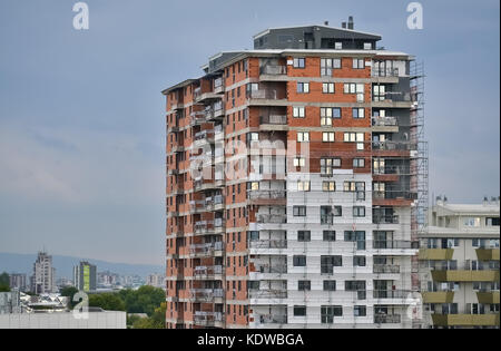 Nouveau site de construction et bâtiment inachevé à Skopje Banque D'Images