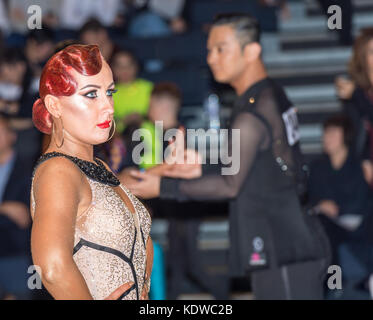 L'ballroom dancers au championnat international, Brentwood Banque D'Images