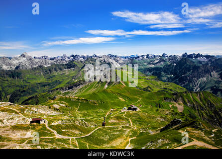 Höfatsblick Nebelhorn, Station, Alpes d'Allgäu, Oberstdorf, Bavière, Allemagne. Banque D'Images