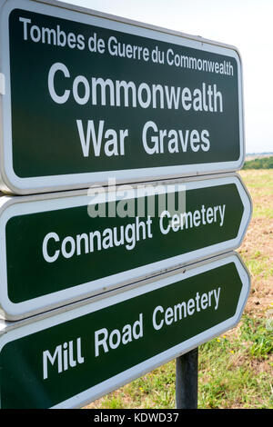 Commonwealth War Graves Thiepval Albert Peronne Somme Hauts-de-France France Banque D'Images