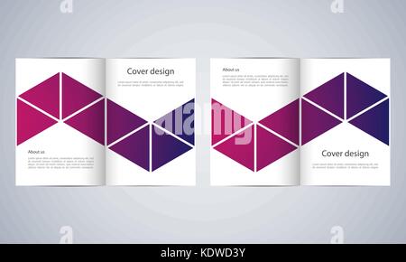 Bi-fold brochure business modèle avec abstract background Illustration de Vecteur