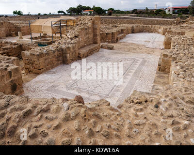 Ruines et mosaïque romaine à Kato Paphos, Chypre parc archéologique Banque D'Images