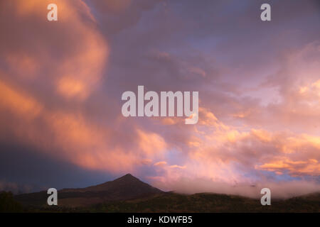 Twilight sur station house, Loch Rannoch, Perthshire, Écosse, Royaume-Uni Banque D'Images