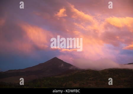 Twilight sur station house, Loch Rannoch, Perthshire, Écosse, Royaume-Uni Banque D'Images