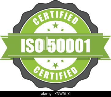 La norme ISO 50001 d'un insigne de certificat - gestion de l'énergie Illustration de Vecteur