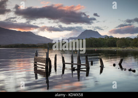 Loch Maree et Slioch, Wester Ross, Scotland, UK Banque D'Images