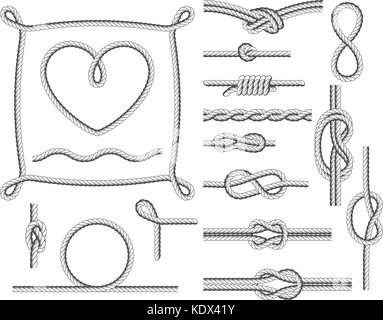 Armatures et corde noeuds - frontières et se tord Illustration de Vecteur