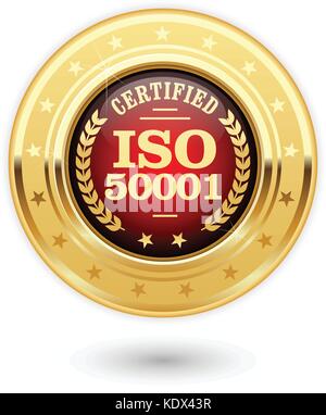 Certifié ISO 50001 - management de l'énergie médaille Illustration de Vecteur
