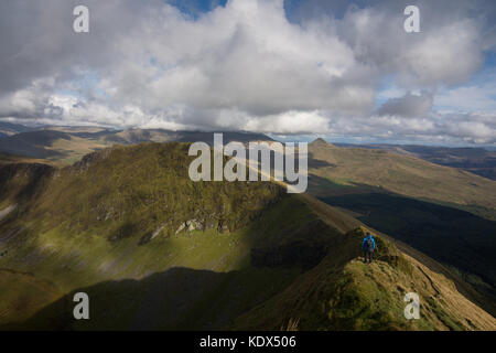 La randonnée sur la crête de nantlle Banque D'Images