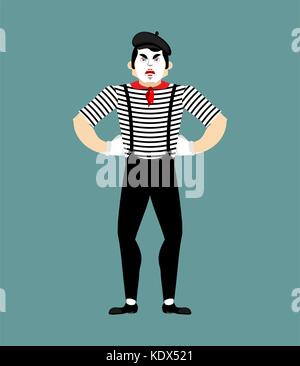 En colère. mime pantomime mal. imiter agressif. vector illustration Illustration de Vecteur