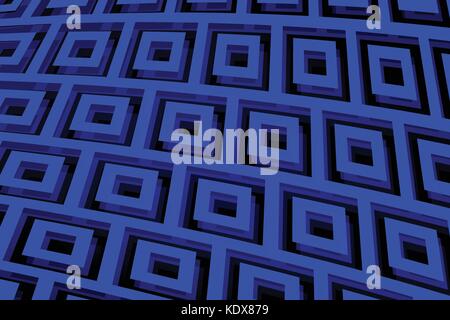 Modèle moderne avec carré bleu sur fond foncé. vecteur contexte géométrique. abstract wallpaper design. 3d illustration Illustration de Vecteur