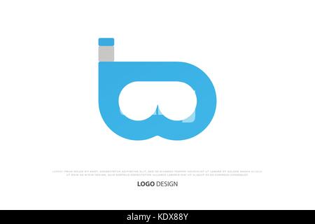 Icône de signe de plongée isolé sur fond blanc. vector masque de plongée symbole. sports d'eau. conception de logo lunettes de plongée matériel de plongée sous-marine ou logotype Illustration de Vecteur