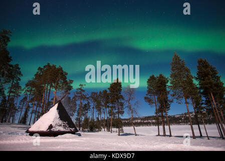 Northern Lights, aurora borealis en Laponie, Finlande Banque D'Images