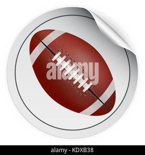 Autocollant rond avec ballon de football Illustration de Vecteur