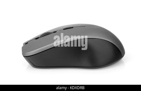Vue latérale d'une souris d'ordinateur sans fil isolé sur blanc Banque D'Images