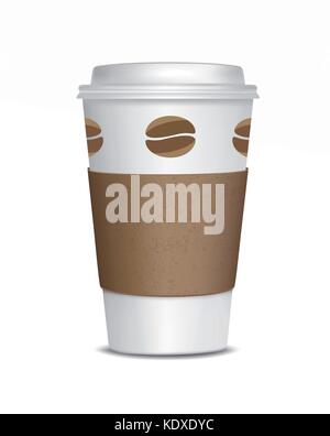 Tasse de café isolé sur fond blanc Illustration de Vecteur