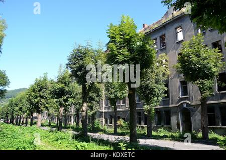 La rue Na Nivách abandonnés à Ústí nad Labem, République Tchèque Banque D'Images