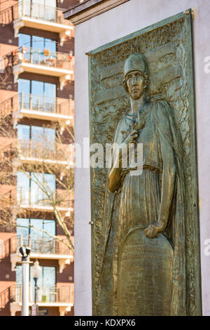 Veteran's Memorial le long du Riverwalk à Wilmington, NC Banque D'Images