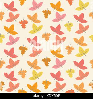Modèle transparent avec les feuilles d'automne Illustration de Vecteur