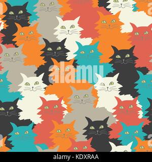 Transparente avec motif coloré cute cats Illustration de Vecteur