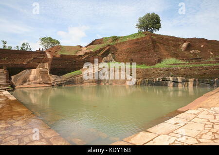 Sigiriya Lion Rock Festung au Sri Lanka mit Wandmalereien - Patrimoine mondial de l'UNESCO Banque D'Images