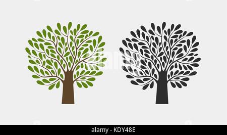 Logo ou symbole de l'arbre. Nature, jardin, écologie, icône de l'environnement. Illustration vectorielle Illustration de Vecteur