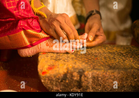 Rituels indiens de mariage, célébration du mariage dans le style indien Banque D'Images