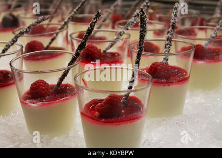 Le dessert. close up de panna cotta dessert avec fruits de la forêt Banque D'Images