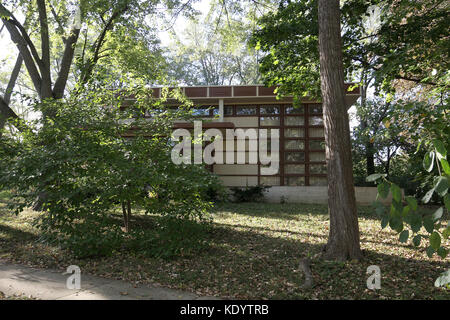 Walter Rudin maison conçue par Frank Lloyd Wright, Madison, Wisconsin. une maison préfabriquée Erdman Marshall. Banque D'Images