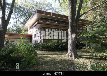 Walter Rudin maison conçue par Frank Lloyd Wright, Madison, Wisconsin. une maison préfabriquée Erdman Marshall. Banque D'Images