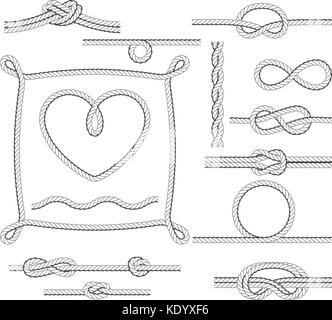 Armatures et corde noeuds - frontières et corners Illustration de Vecteur