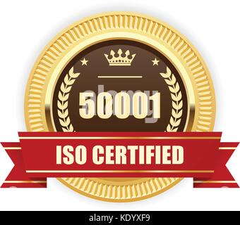 Certifié ISO 50001 - management de l'énergie médaille Illustration de Vecteur