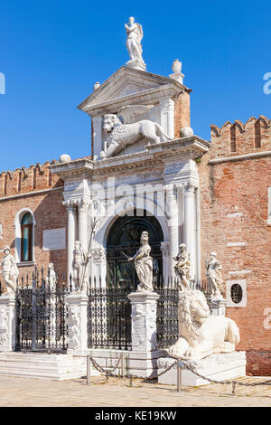 Italie Venise Italie Arsenal de Venise Arsenale di Venezia La Porta Magna à l'Arsenal de Venise Venise Italie Europe de l'UE Banque D'Images