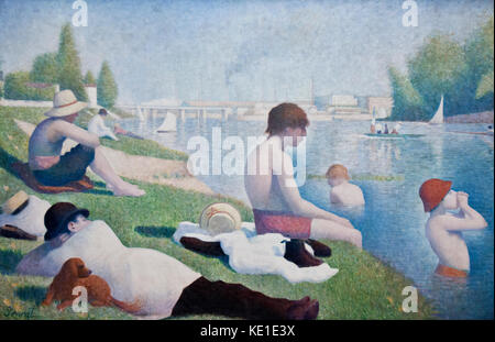 Georges Seurat - baigneurs à Asnières (1884) Banque D'Images