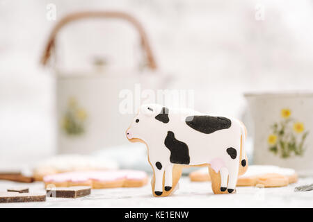 Fait main mignon cookies en forme d'animaux Banque D'Images