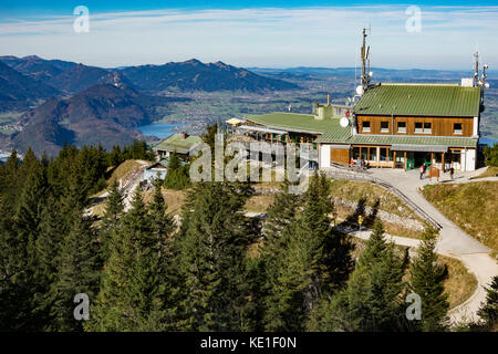 Guest house restaurant à la fin du trajet en voiture sur le mont tegelberg en Bavière Banque D'Images